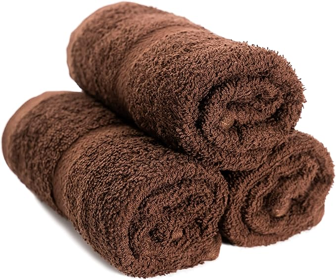 Simpli-Magic Cotton Hand Towels, Brown (Size: 16" x 27" - Case of 144)