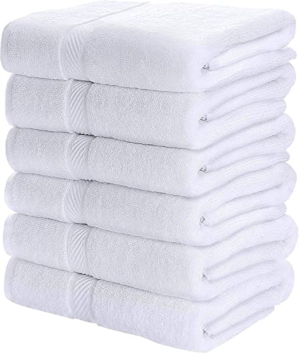 SIMPLI-MAGIC Cotton Set, Towels, 24x46, White, 6 Count