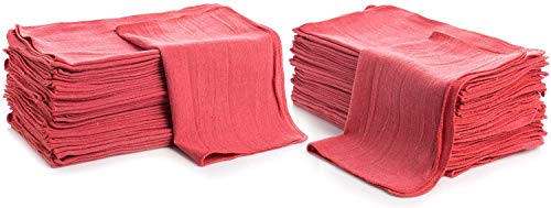Simpli-Magic 79101 Shop Towels, 14"x12", 50 Pack, Cotton, Red