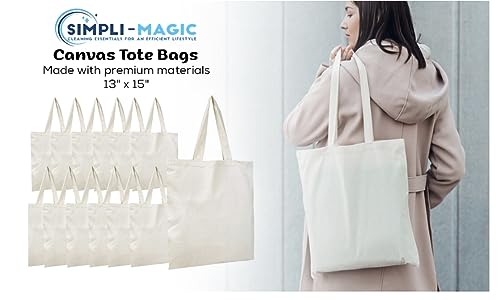 20 Pack Wholesale Cotton Canvas Tote Bags in Bulk  