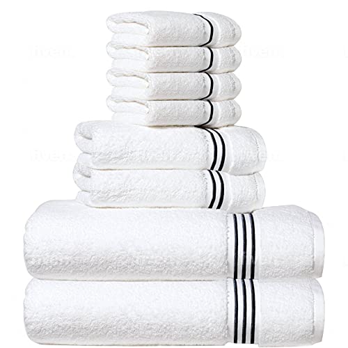 6pack Cotton Bath Towels for Bathroom Extra Large Absorbent Spa Shower  Towel Set