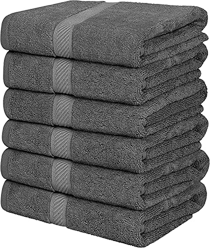 Simpli-Magic 79405 Bath Towels, 25”x50”, Gray, 6 Pack