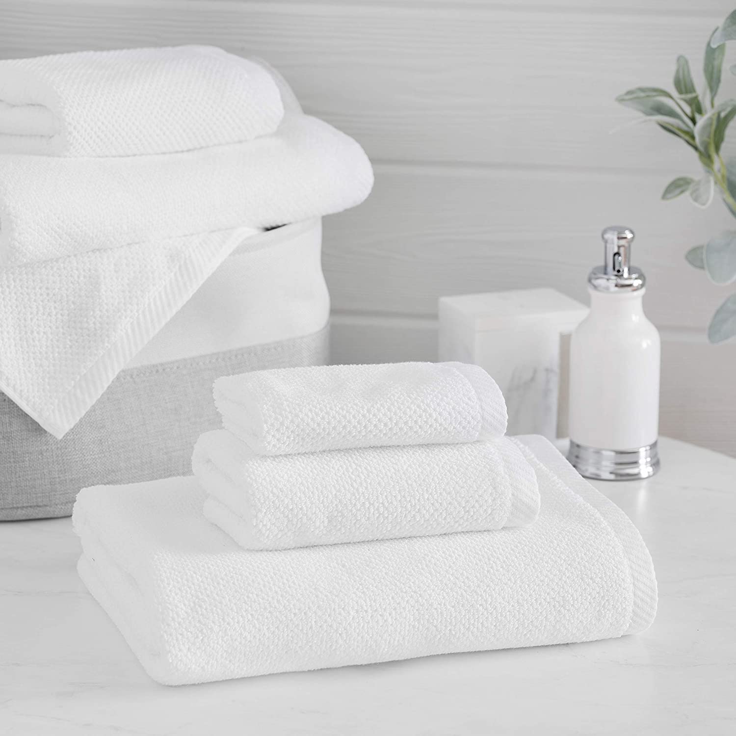 6-Piece Luxury Bath Towel Set: Includes 2 Bath Towels, 2 Hand Towels & 2  Washcloths. Made from 100% Soft Cotton