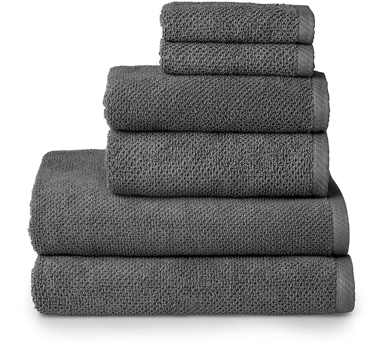 THE CLEAN STORE 6 Piece White Popcorn cotton Bath Towel Set (2