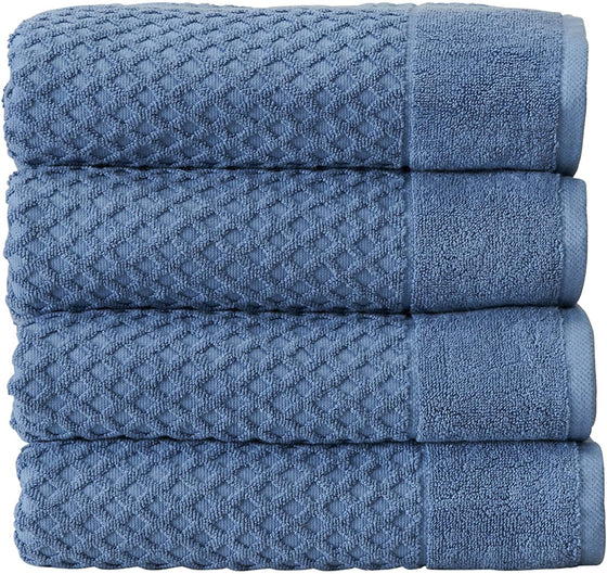 The Clean Store 100% Cotton Blue Diamond Bath Towels - (4 Pack)