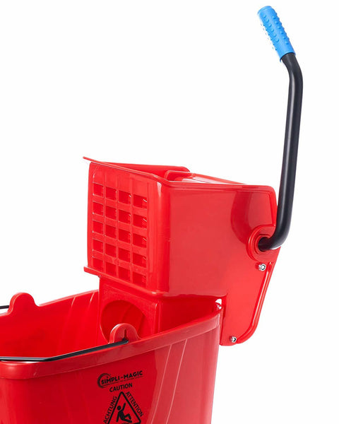 2Work Plastic Mop Bucket With Wringer 15 Litre Red CNT00684